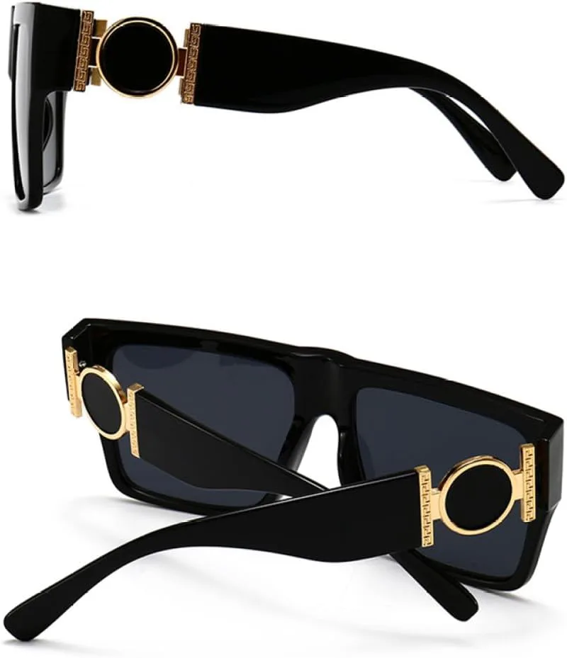 

MUTYNE Винтажные квадратные солнцезащитные очки большого размера для женщин, роскошные ретро-очки для мужчин, солнцезащитные очки с плоской верхней частью, модные, C8