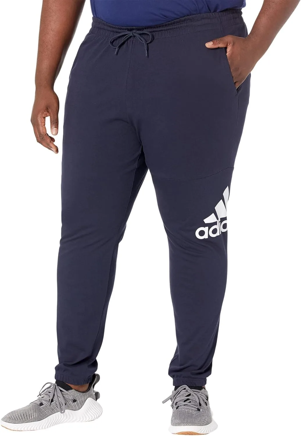 Мужские спортивные брюки Adidas Essentials с зауженными штанинами и логотипом, Ink
