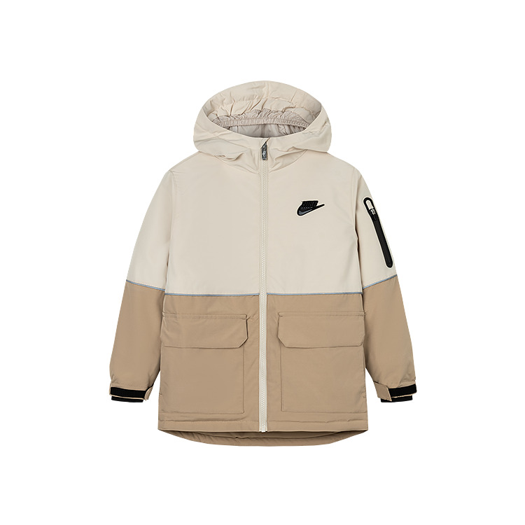 

Стеганая куртка для начальной школы Nike, White Sand
