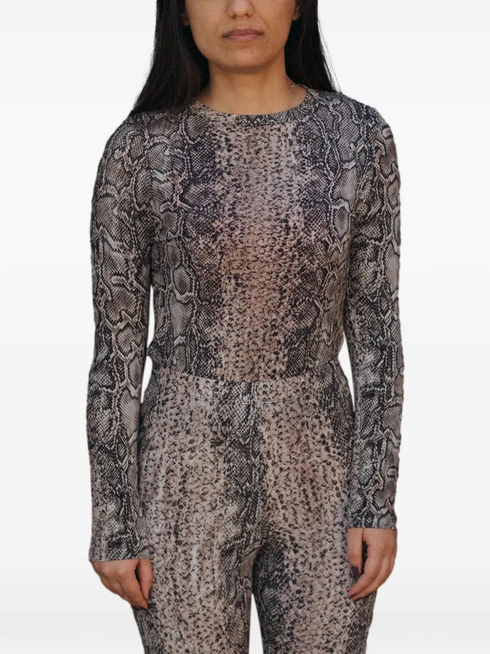 

Футболка Bead с длинными рукавами и змеиным узором Baserange, серый