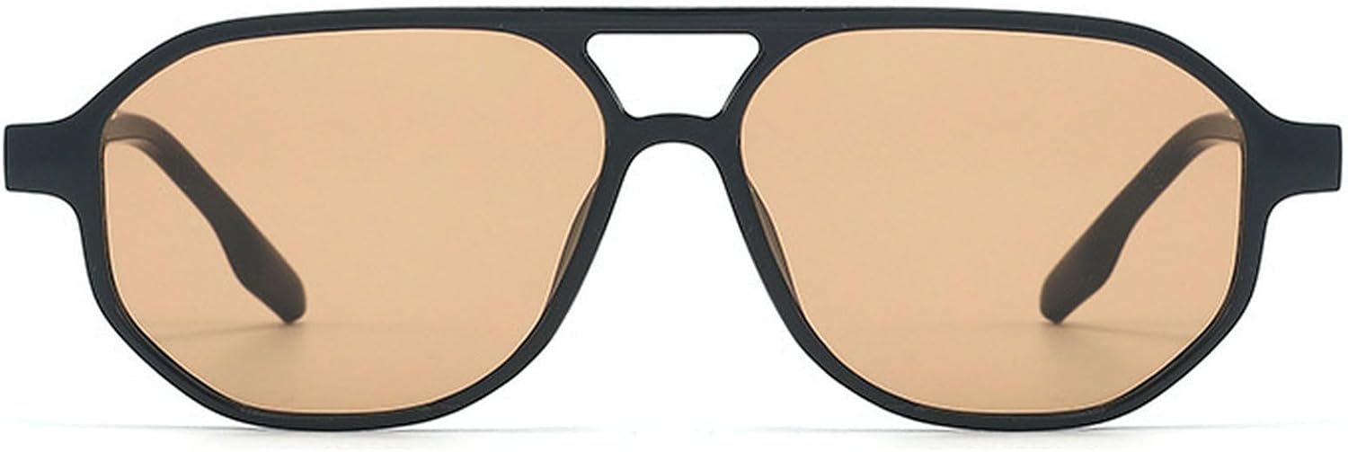 

Ретро-солнцезащитные очки в стиле 70-х для женщин и мужчин, классические квадратные винтажные модные шестиугольные очки 2025, женские солнцезащитные очки UV400 mincl, Black Brown