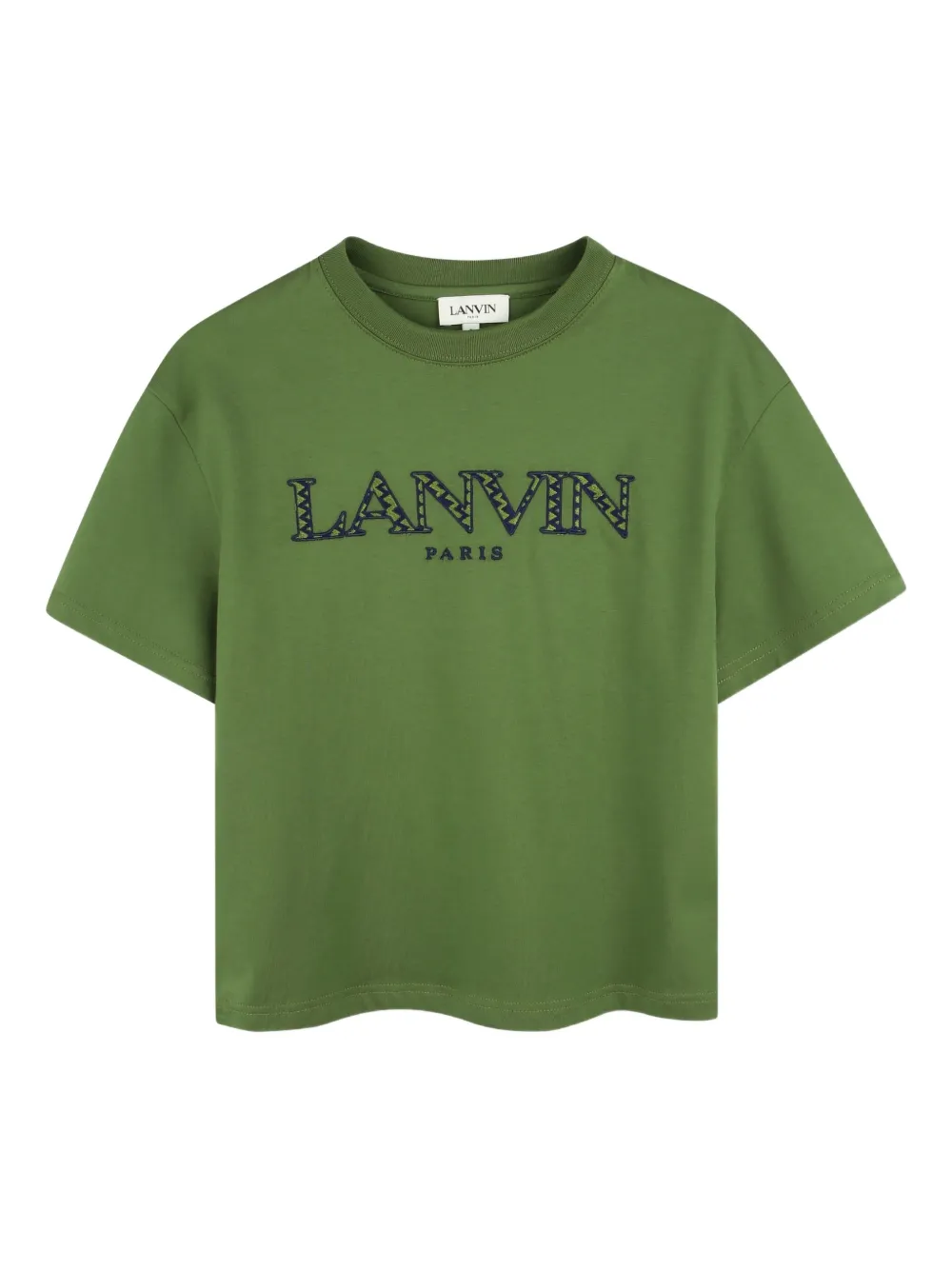 

Футболка с вышитым логотипом Lanvin Enfant, зеленый