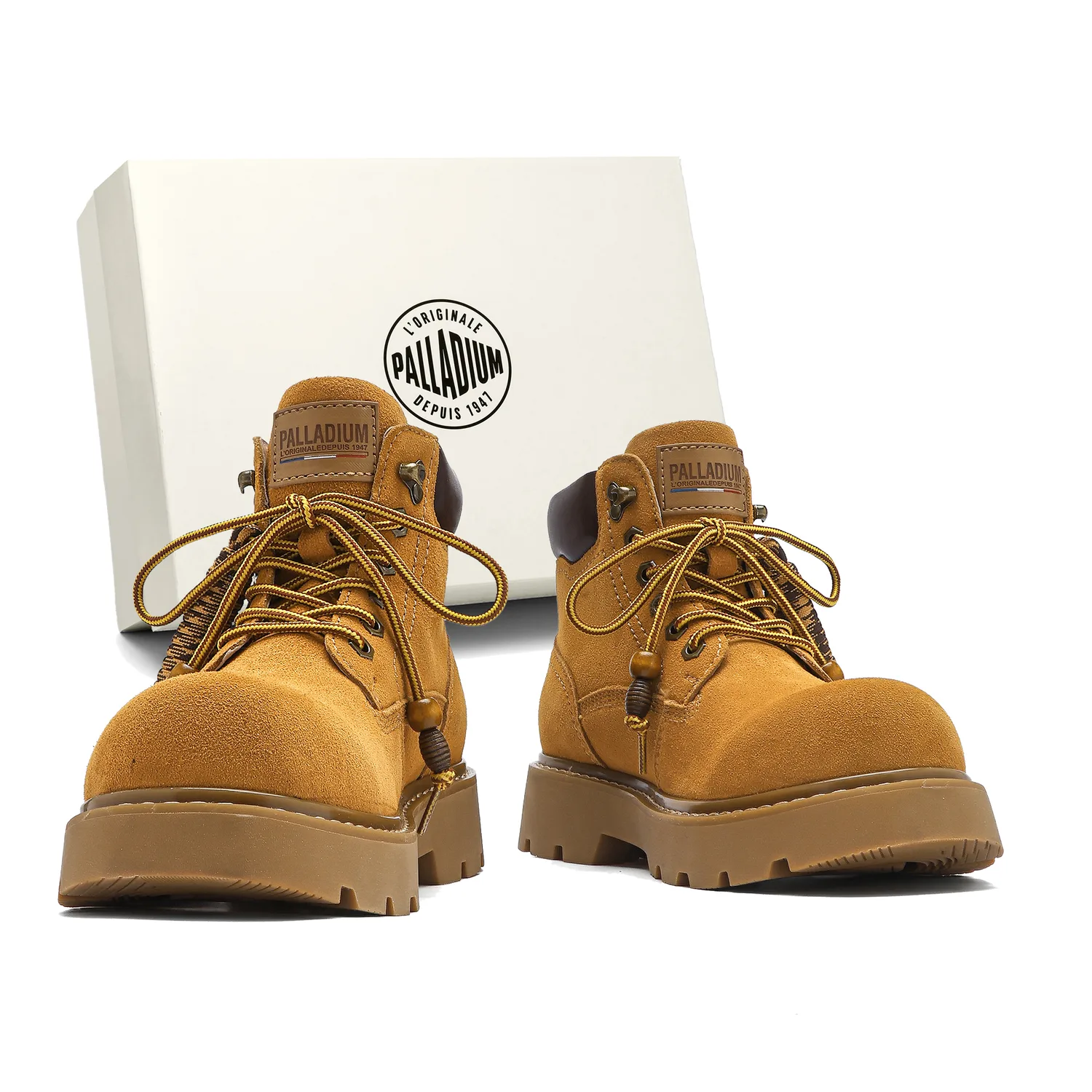 Короткие армейские ботинки мужские Palladium, Yellow Boots, Classic, Suggestion: Consider 1 Size Down