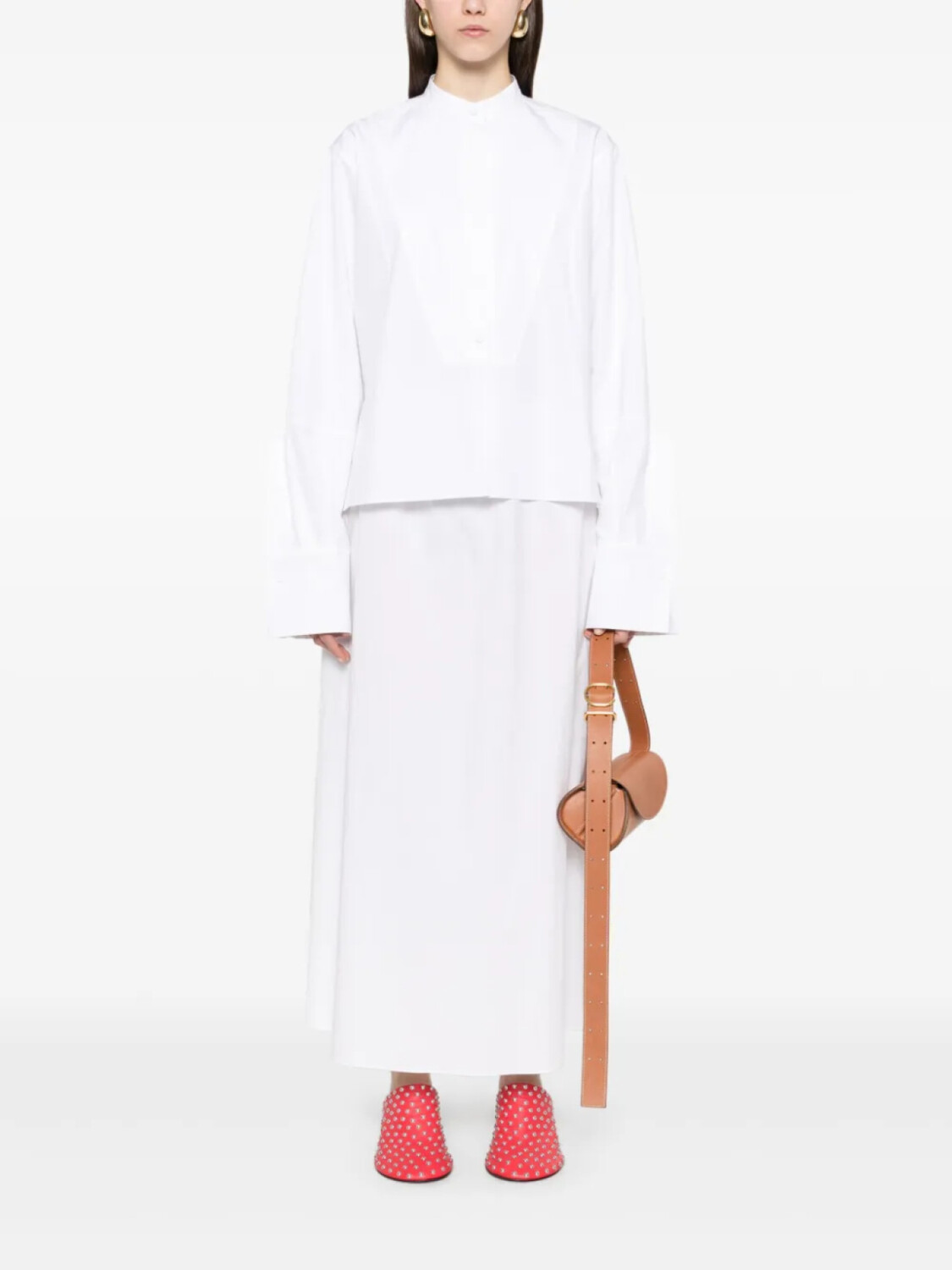 Рубашка Jil Sander из органического хлопка-поплина, белый — фото 2