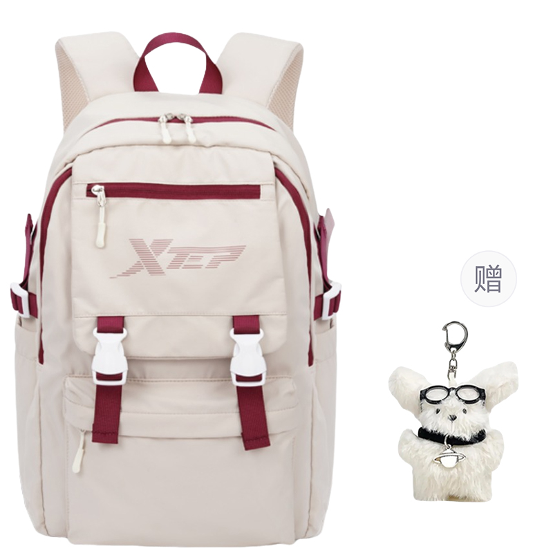 

XTEP Оксфордский рюкзак унисекс красно-белый, Red White[Cute Pendant]