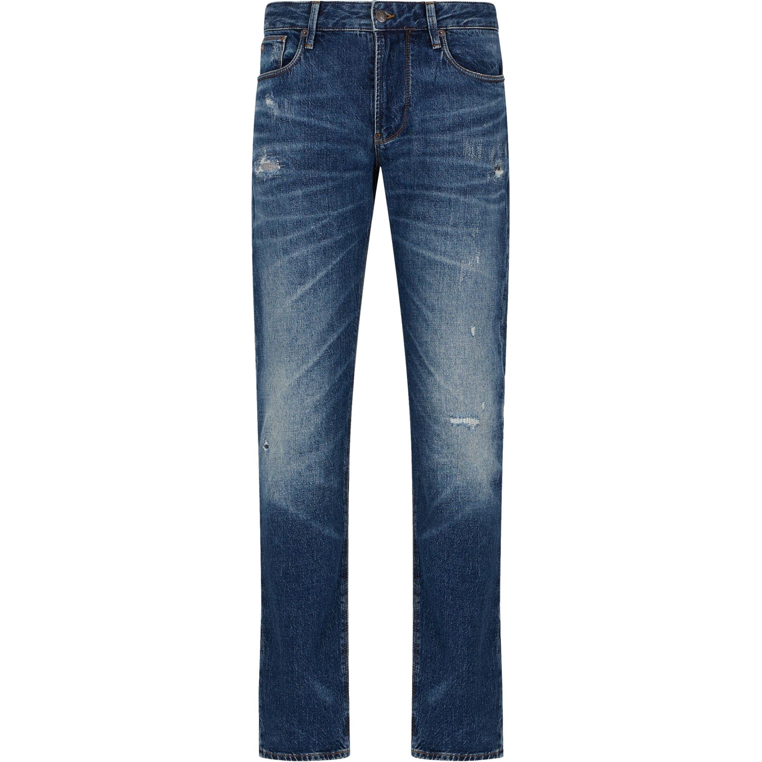 Узкие джинсы EMPORIO ARMANI, индиго — фото 3