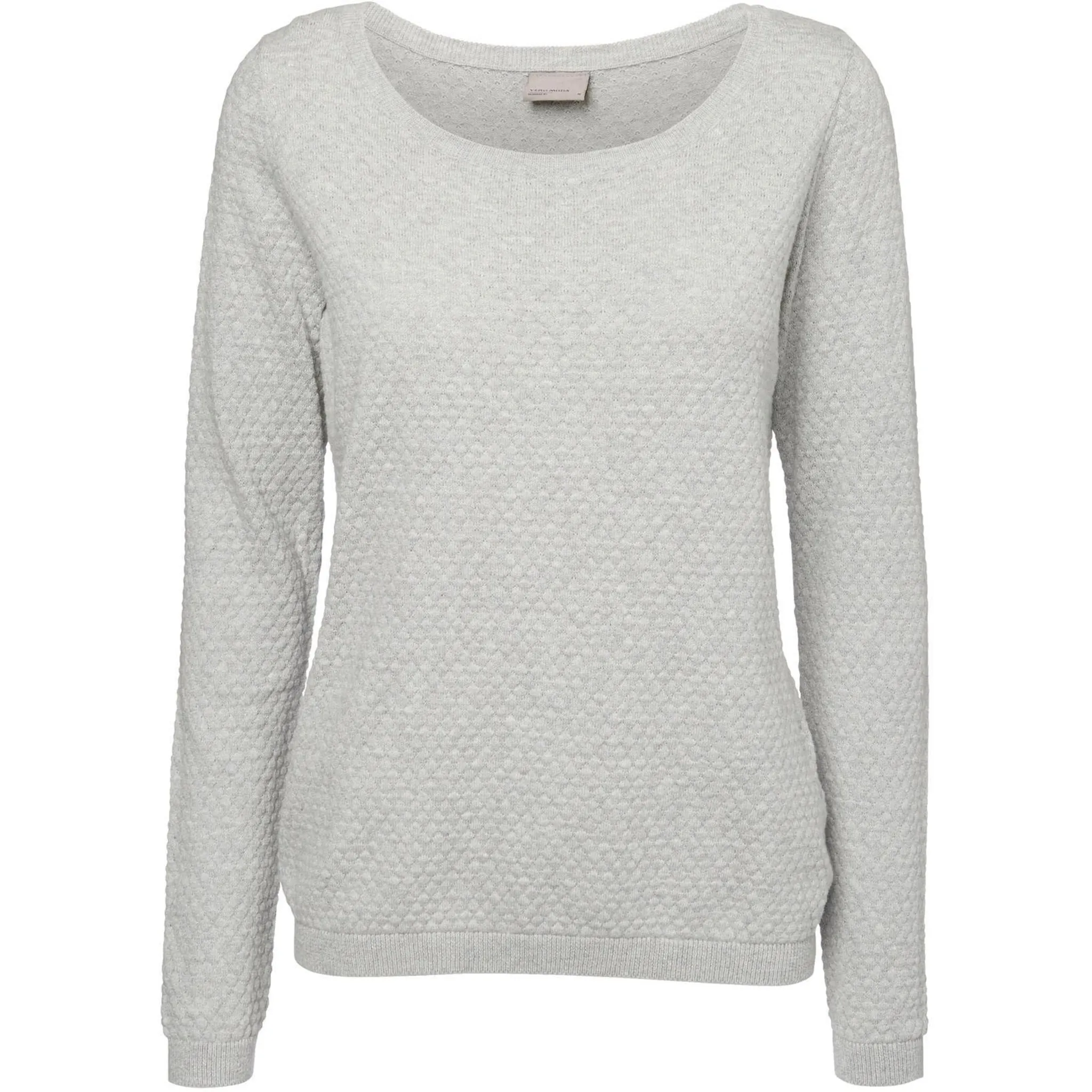 

Свитер Vero Moda с круглым вырезом "VMCARE STRUCTURE LS O-NECK BLOUSE", из натурального хлопка, серый