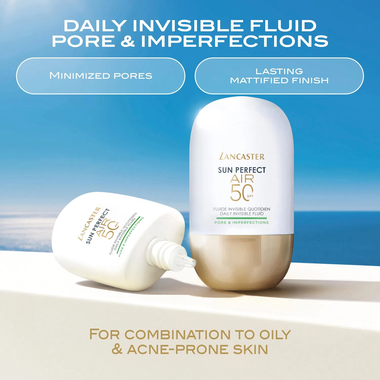 Sun Perfect Air Daily Invisible Fluid SPF 50 для сужения пор и устранения недостатков кожи, 40 мл/1,3 унции Lancaster — фото 2