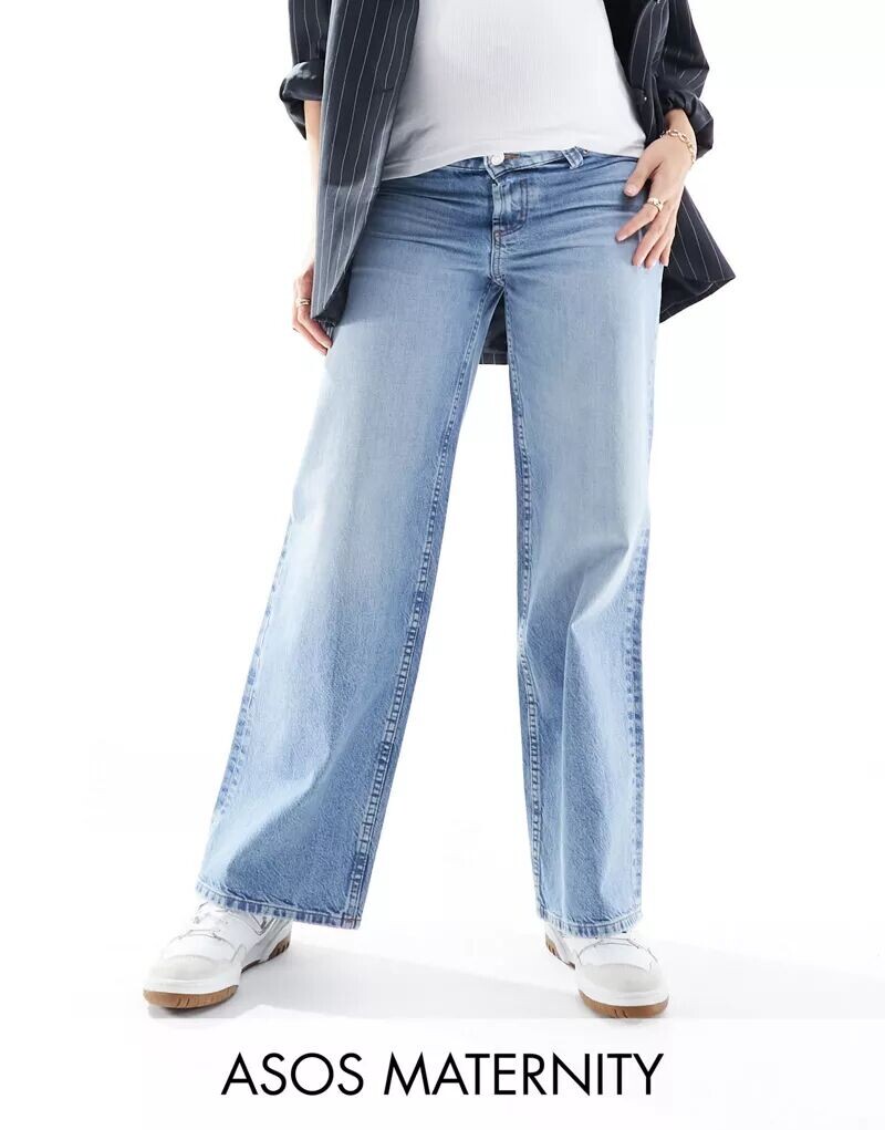 

Синие джинсы ASOS DESIGN Maternity Dad, Синий, Синие джинсы ASOS DESIGN Maternity Dad