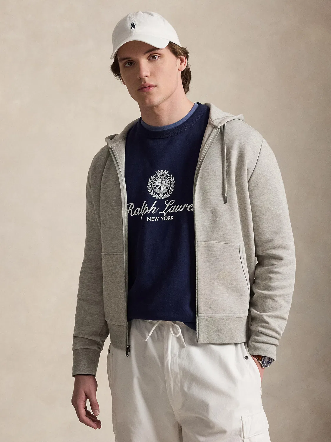 Толстовка на молнии Polo Ralph Lauren, Mottled Grey — фото 3