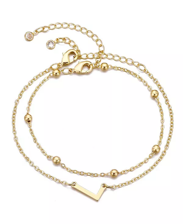 

Золотой набор браслетов-инициалов Adornia, gold-l