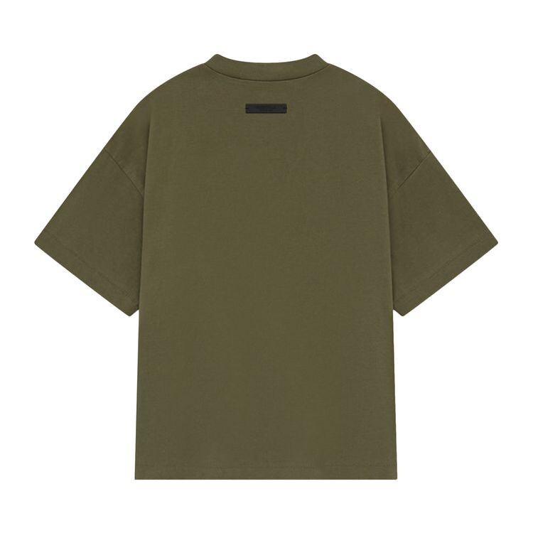 Футболка Fear of God Essentials Kids Jersey Crewneck Tee Military, зеленый — фото 2