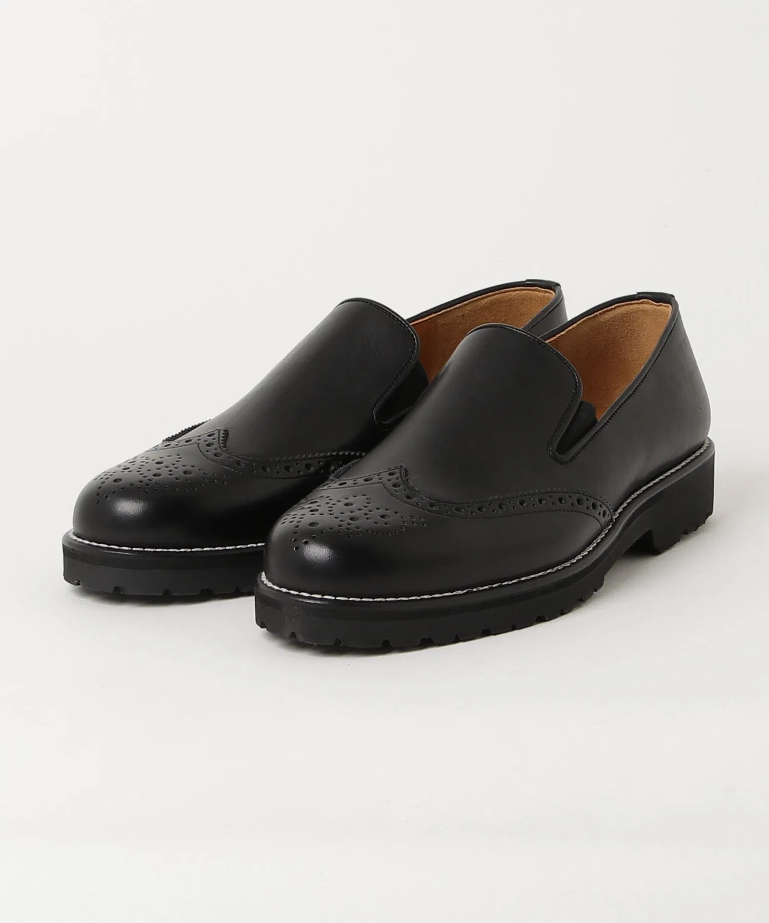 Мужские кожаные туфли Tomo & Co WAITER'S SHOES с крылышками чёрные