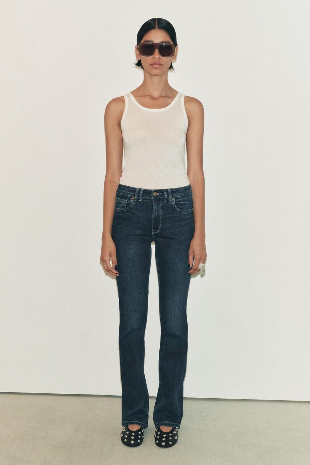 

Джинсы расклеенные из коллекции ZW со средней посадкой ZARA, синий
