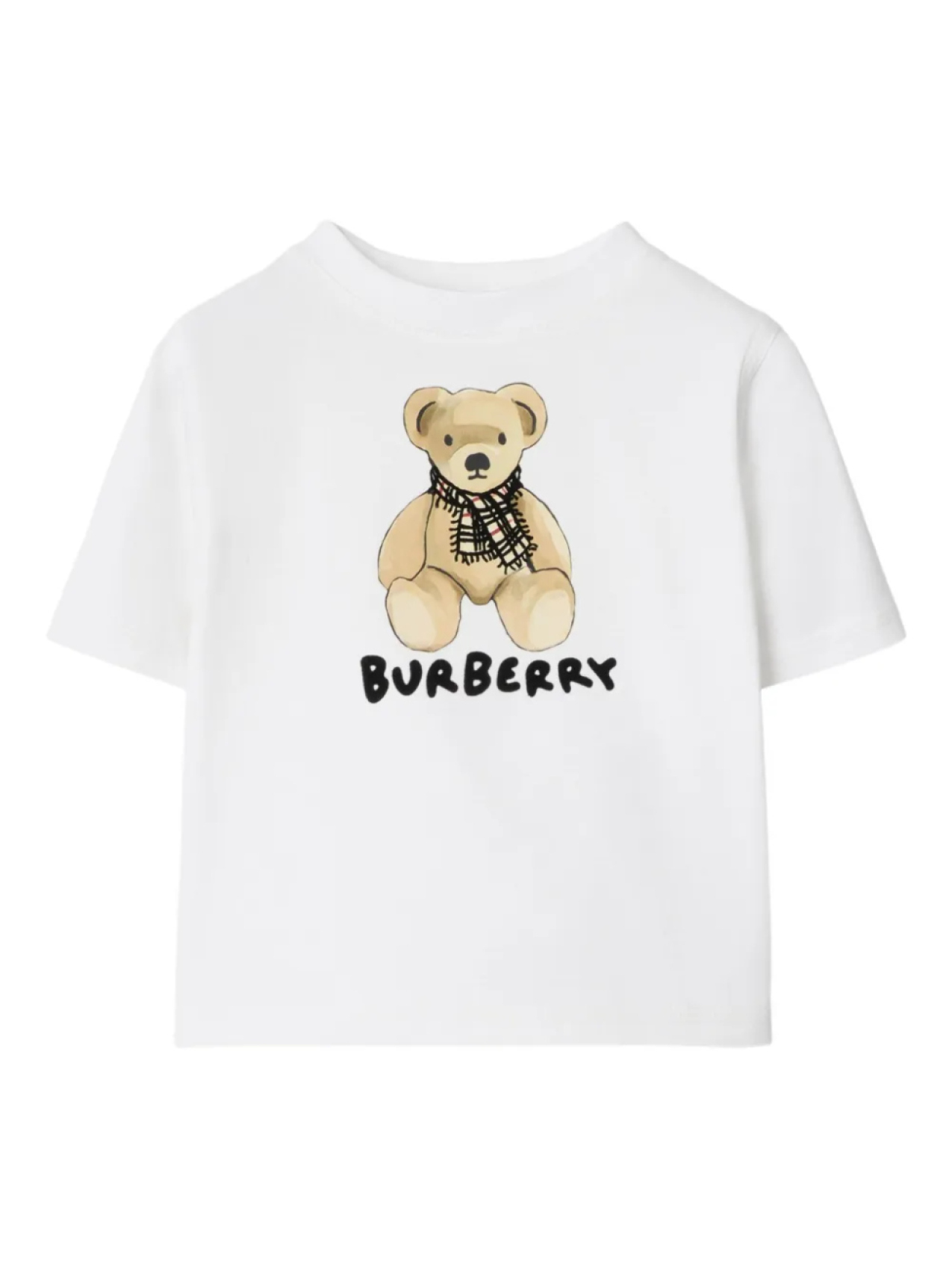 

Футболка Burberry Kids с изображением медведя Томаса, белый