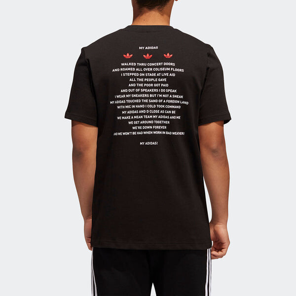 Футболка оригиналы run dmc фото t печать спортивные круглый вырез короткий рукав Adidas, черный — фото 4