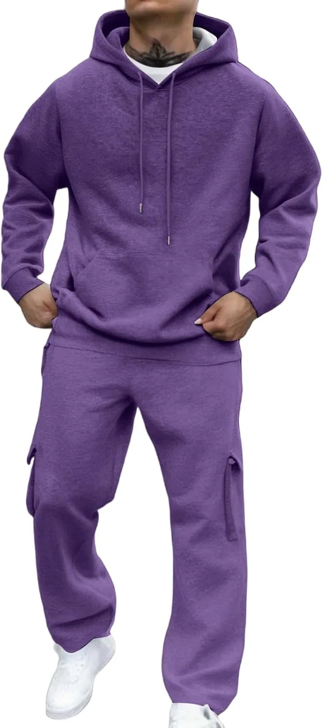 Спортивный костюм из флиса, 2 предмета, мужской, Purple