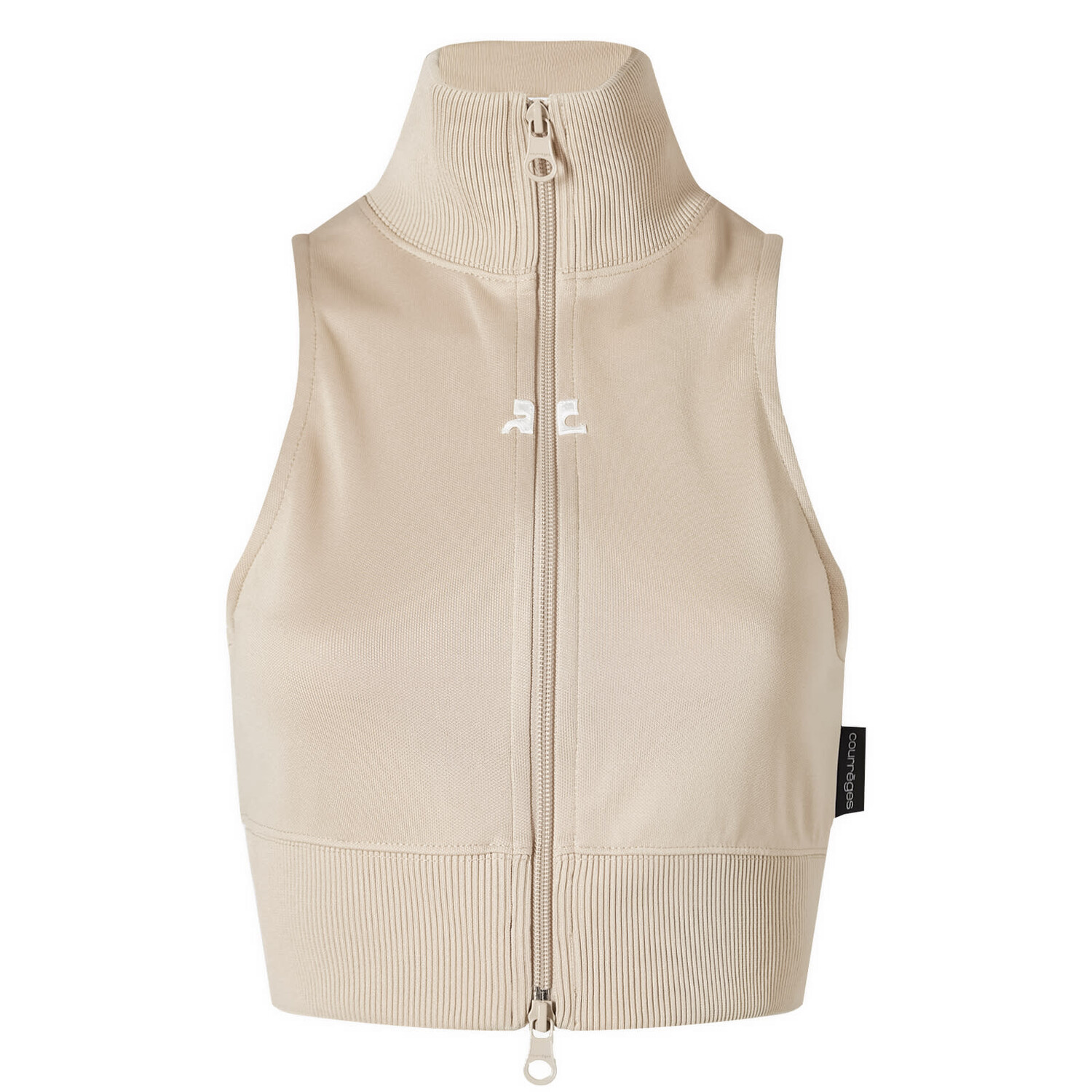 

Топ Courrèges Interlock Tracksuit Cropped Vest, песочный