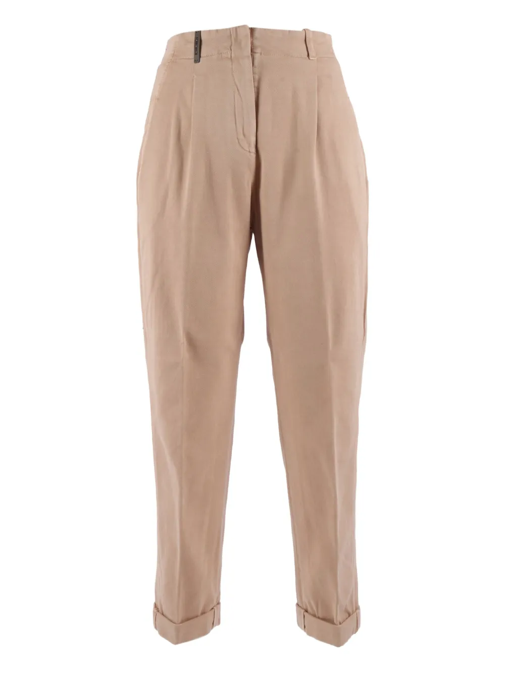 

Брюки с защипами и манжетами Peserico, нейтральный