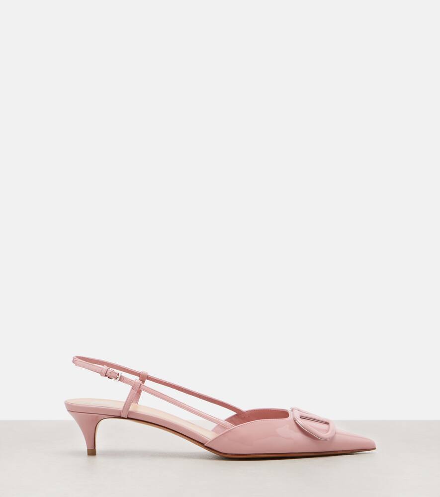 Туфли-лодочки VLogo из лаковой кожи на ремешке Valentino Garavani, Soft Pink — фото 4
