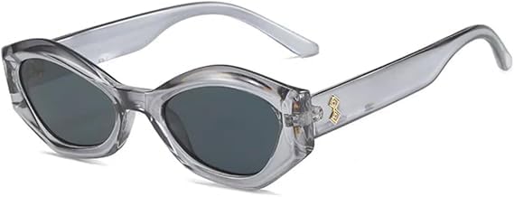 

Солнцезащитные очки для мужчин и женщин - защита UV400 - линзы цвета "кошачий глаз" в стиле панк, для занятий спортом на открытом воздухе и вождения QWBSER, Gray-black