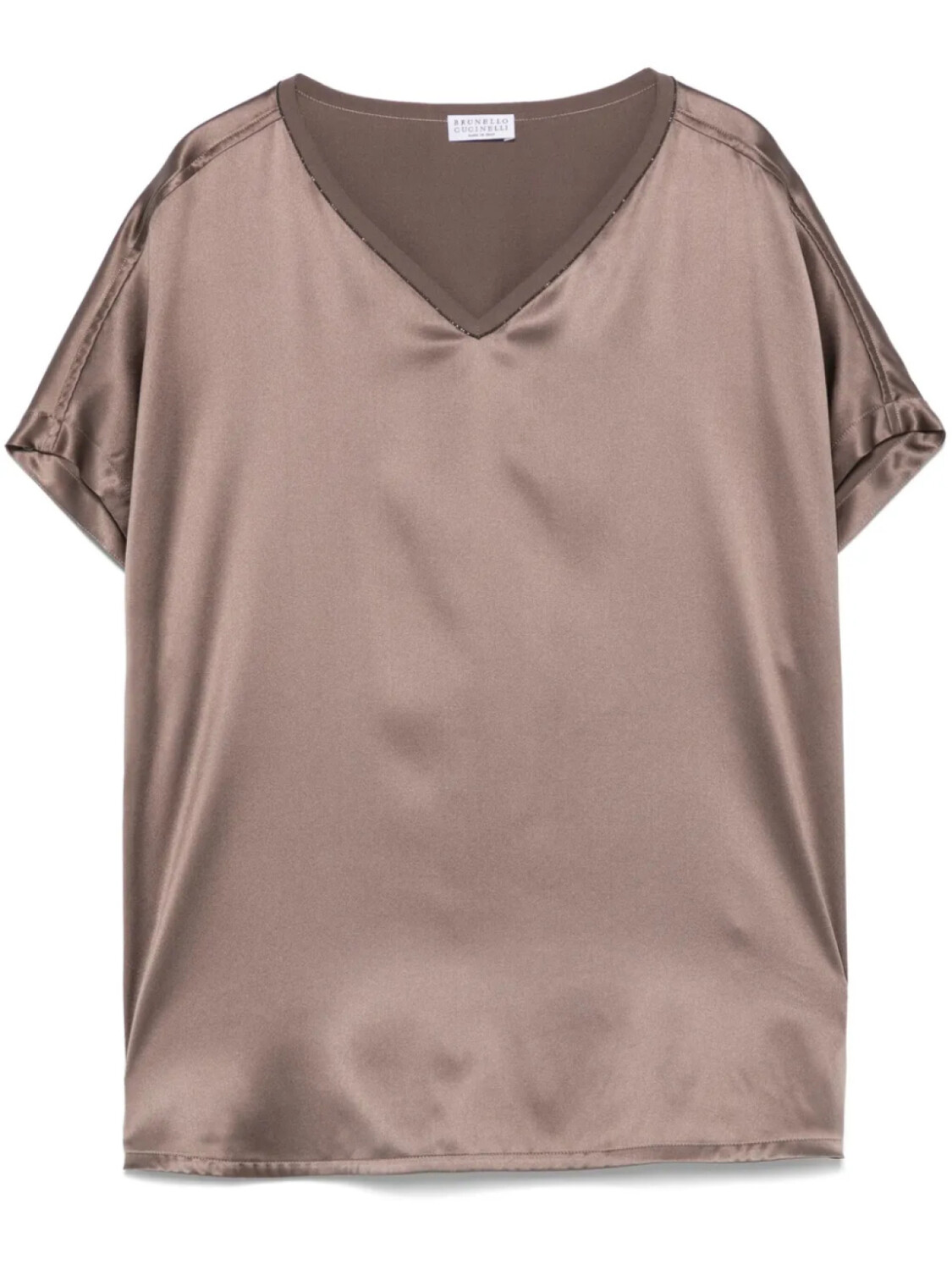 

Brunello Cucinelli топ с декором Monili, коричневый