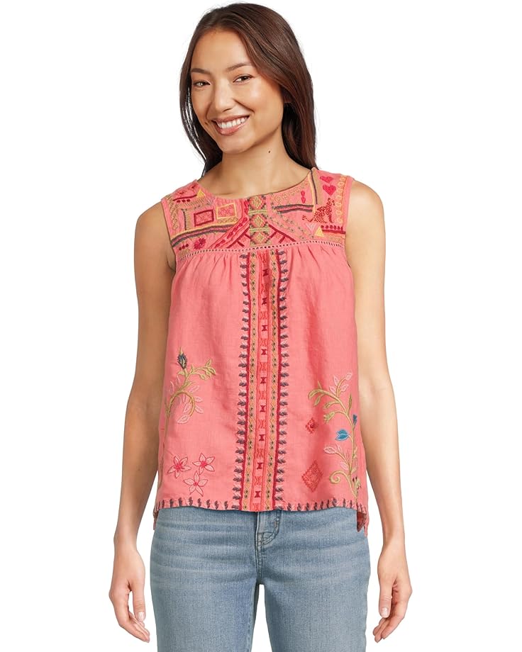 

Топ Johnny Was Relaxed Yoke Tank, цвет Sugar Coral
