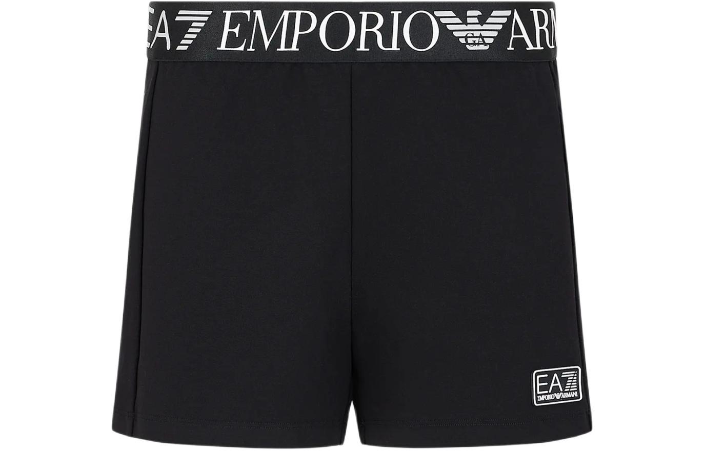 Футболка EA7 SS24 Повседневные шорты женские черные EMPORIO ARMANI — фото 2