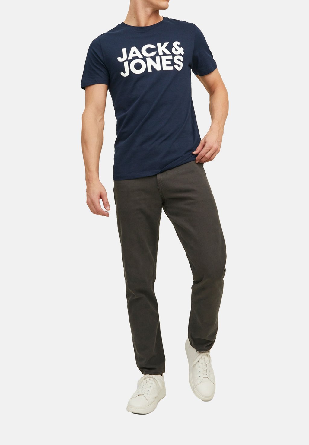 

Футболка с принтом 3ER PACK CORP Jack & Jones, синий деним