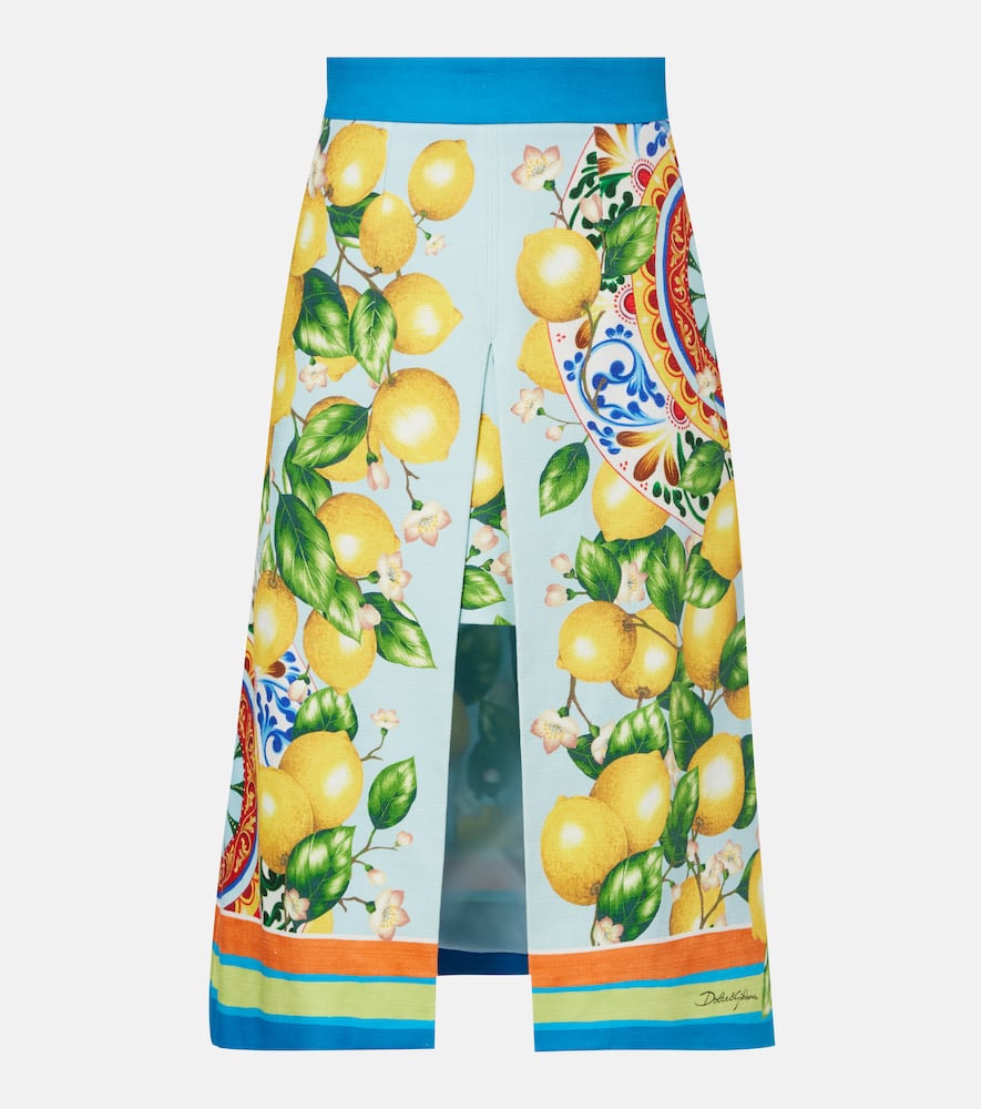 

Многослойная юбка миди из смесового хлопка с принтом Dolce&Gabbana, HH5VH