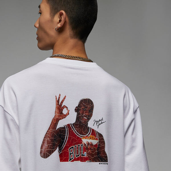 Футболка Air Jordan Flight MVP Long Sleeve T-Shirt 'White', белый — фото 4