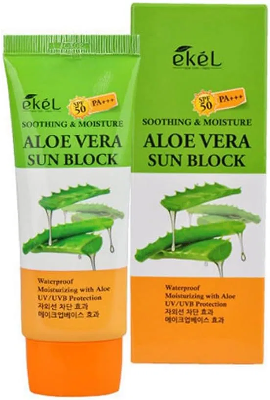 Солнцезащитный крем EKEL с алоэ вера SPF50 PA++ 70 мл