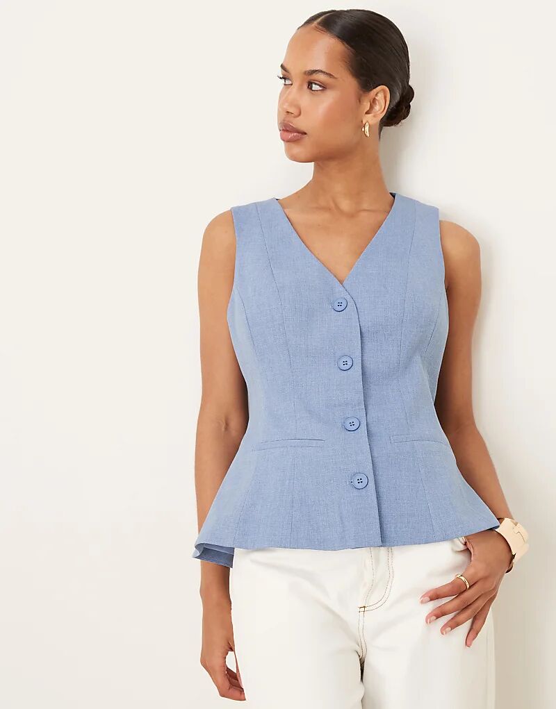 

Жилет ASOS DESIGN с баской синего цвета