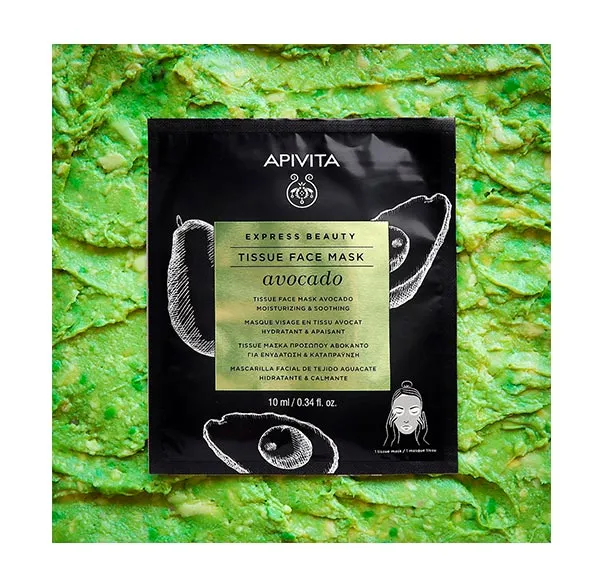 Тканевая маска Apivita — Успокаивающая Express Beauty Mascarilla Aguacate, 8 мл — фото 2