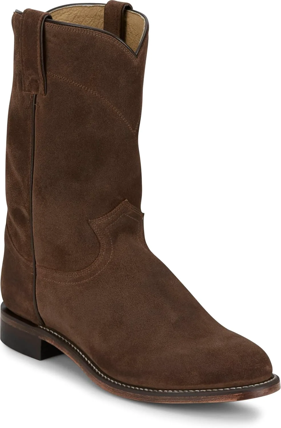 Мужские вестерн-сапоги Justin Wes 10" Suede Roper - прочная обувь для ежедневного комфорта и классического ранчо-стиля