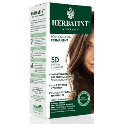 

Гербатинт, Стойкая краска для волос, 5D LIGHT GOLD CHESTNUT золотая серия Herbatint