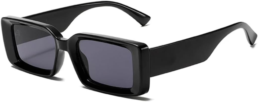 

Модные маленькие прямоугольные солнцезащитные очки-гелевые линзы для женщин, ретро, ​​красные и зеленые, с защитой от УФ-излучения UV400, для мужчин UUPTTPL, Black Grey