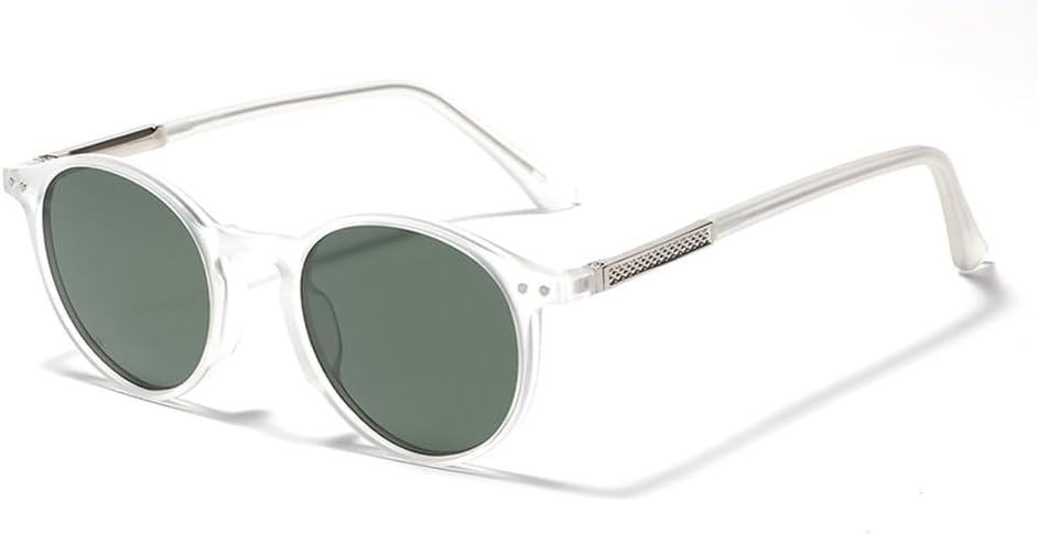 

круглые солнцезащитные очки для мужчин, для вождения, из ацетата, унисекс, поляризованные солнцезащитные очки, ретро, ​​для женщин, коричневые, серые, унисекс WNCKSQ, Clear Silver Green