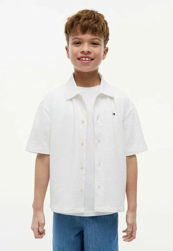 Рубашка Tommy Hilfiger Essential Relaxed Fit Seersucker Short Sleeve Shirt, белый — фото 2