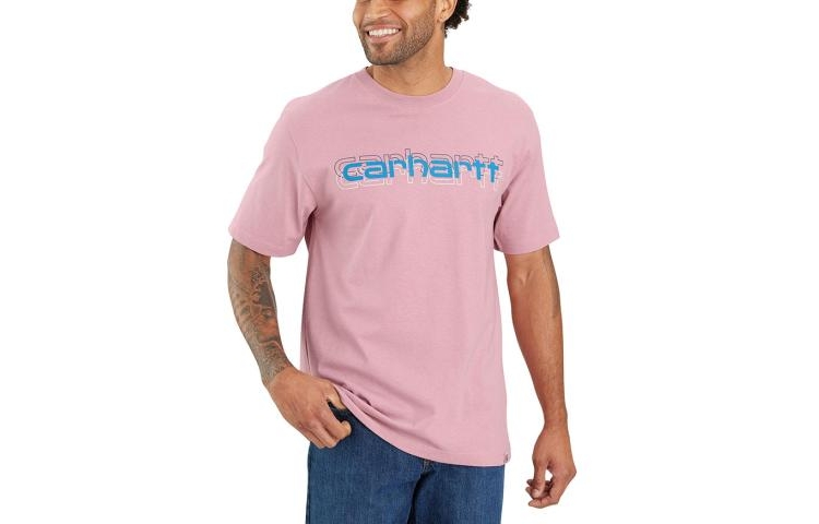 

Carhartt Мужская футболка, розовая, с круглым вырезом, умеренно прямой крой, Розовый, Carhartt Мужская футболка, розовая, с круглым вырезом, умеренно прямой крой