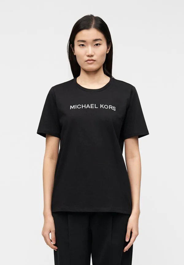 

Футболка свободного кроя с принтом в виде заклепок. Michael Michael Kors, Black, Черный, Футболка свободного кроя с принтом в виде заклепок. Michael Michael Kors, Black