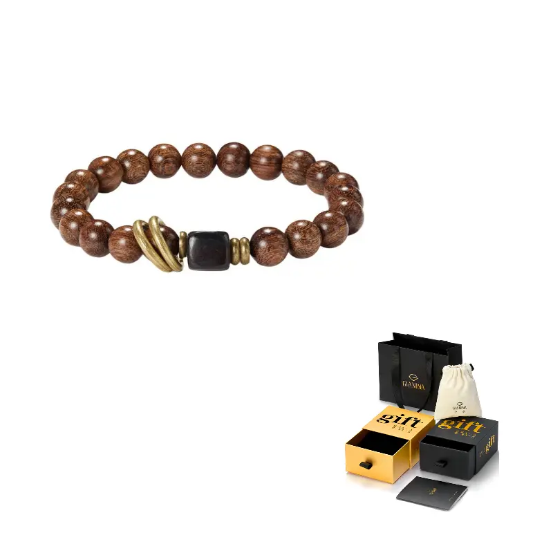 

Браслет из золотистого сандалового дерева, унисекс Gianina, золотоen sandalwood single wrap