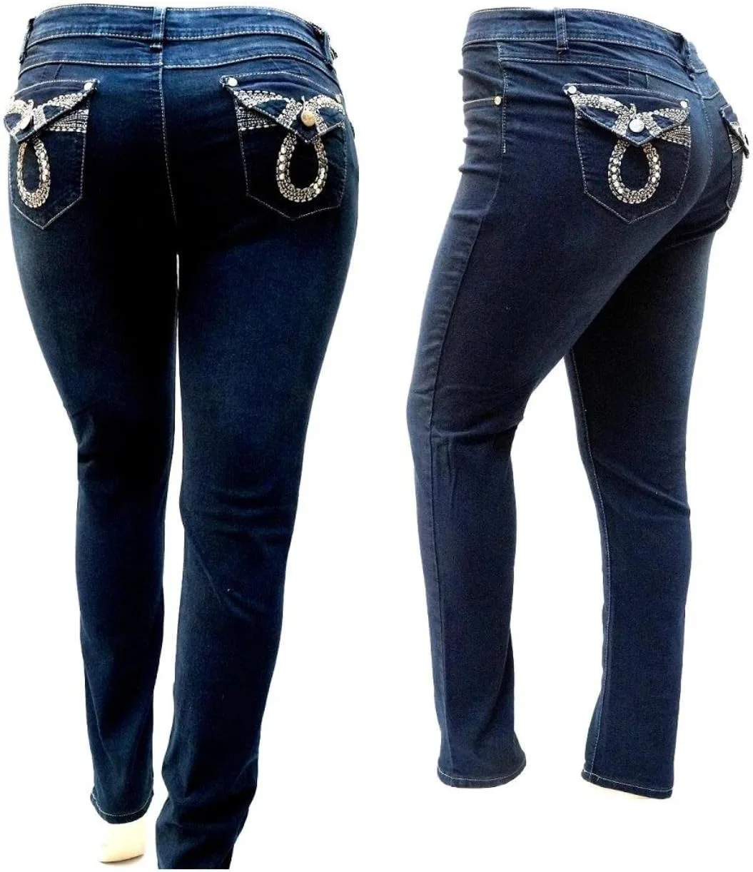 

Jack David темно-синие женские джинсы Plus Size Stretch Midrise Skinny Leg IVE JEANS