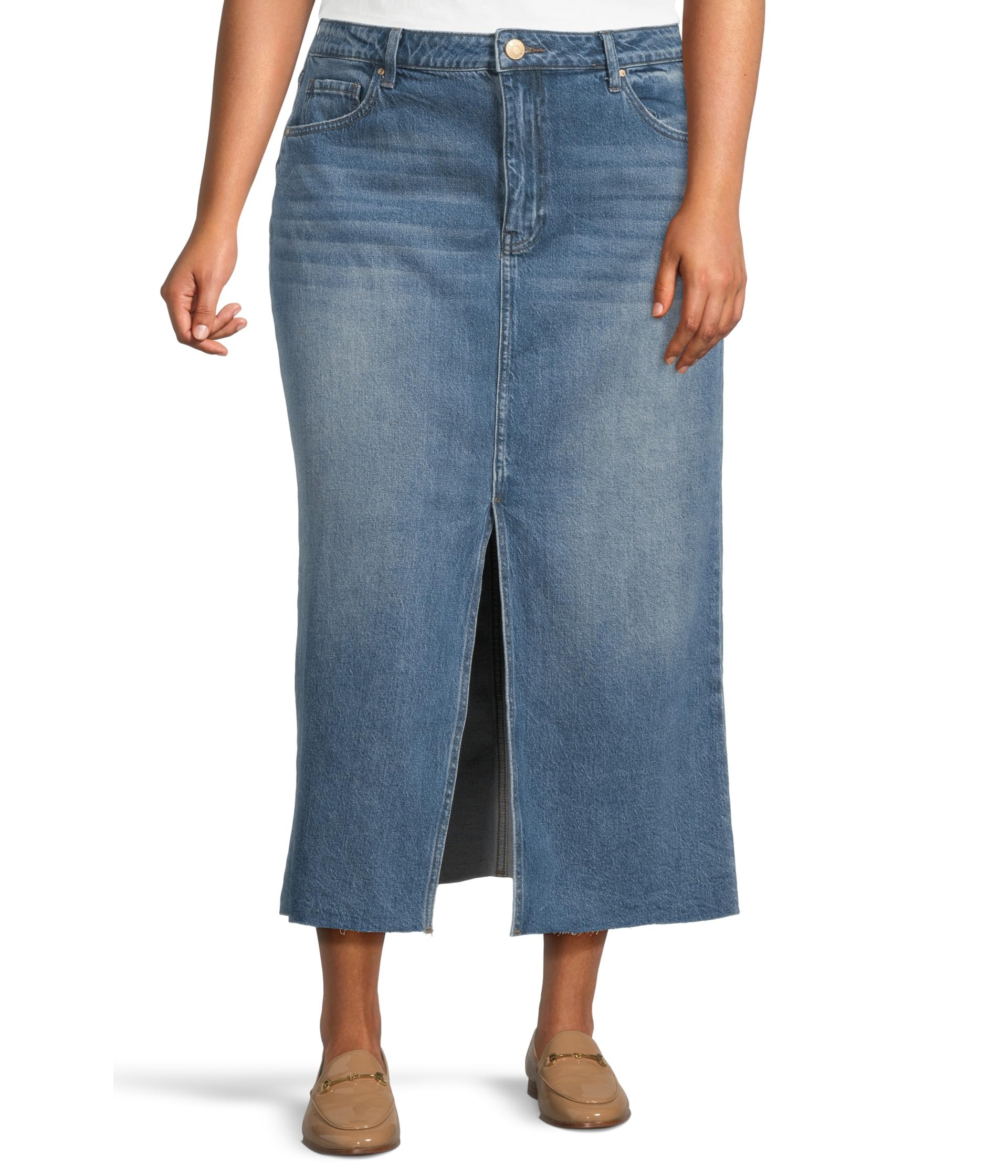 

Юбка KUT from the Kloth Jen Skirt A-Line 5 Pockets-Frt Slit Raw Hem, Empowering