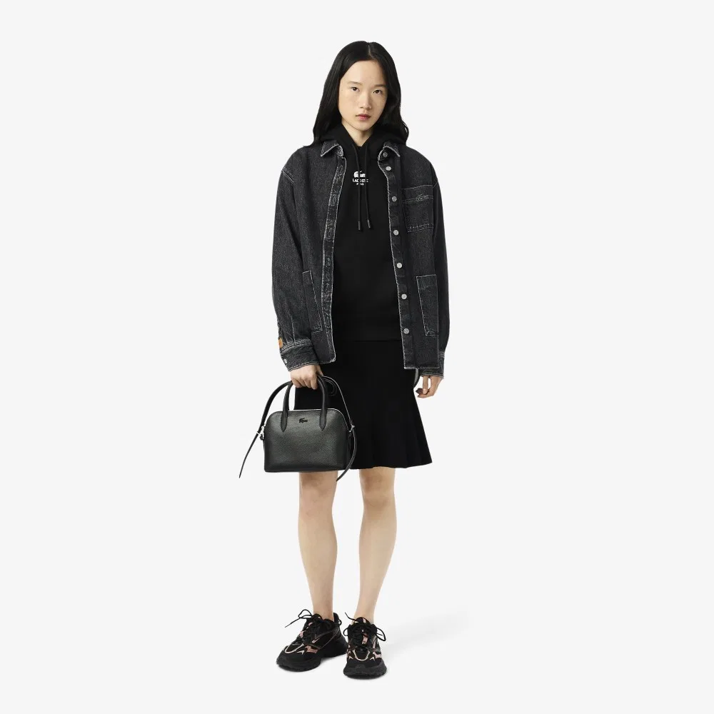 Мужское худи с мягким брендингом, чёрное, от Lacoste — фото 4