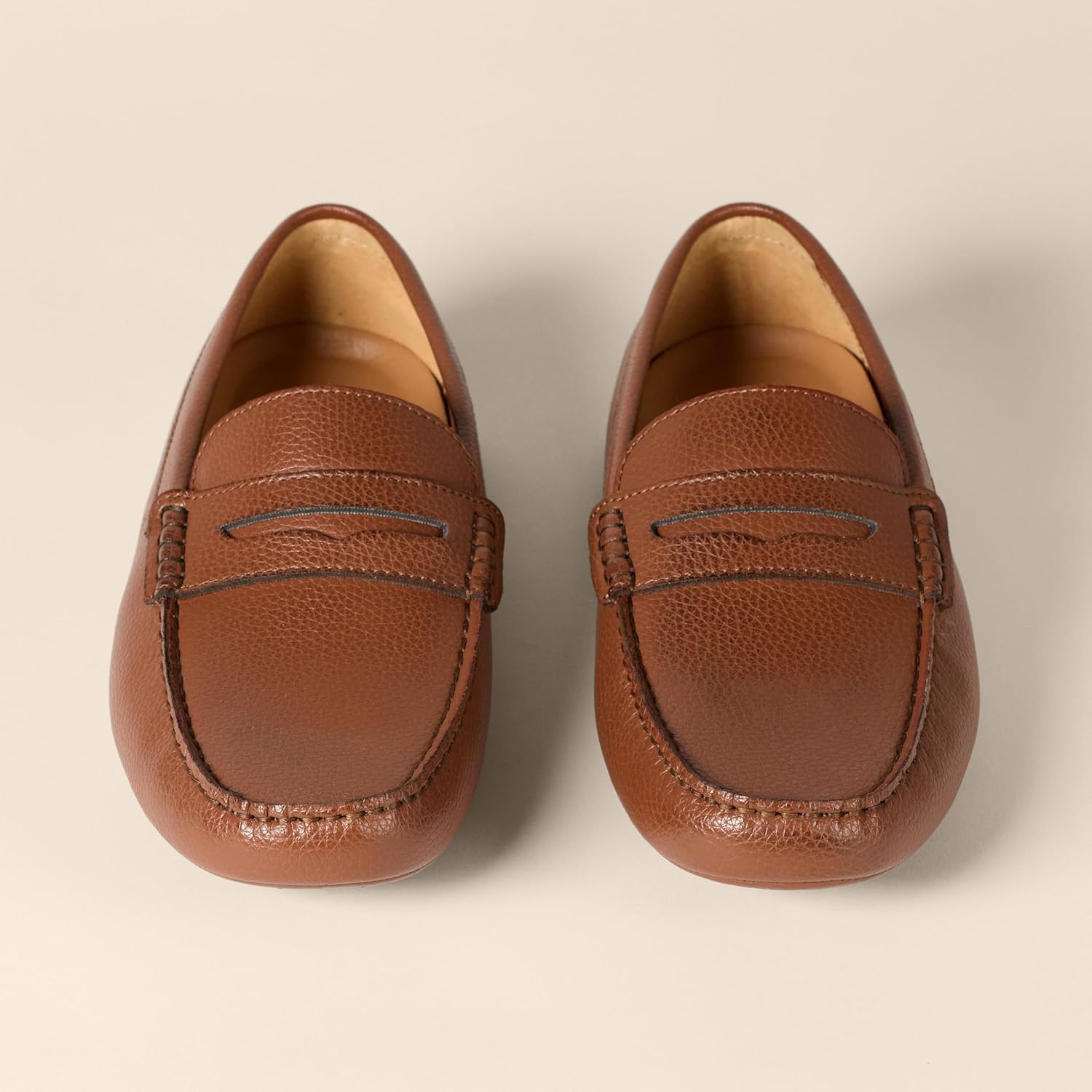 Мужские повседневные мокасины для вождения Amazon Essentials слипоны, Tan Faux Leather — фото 3