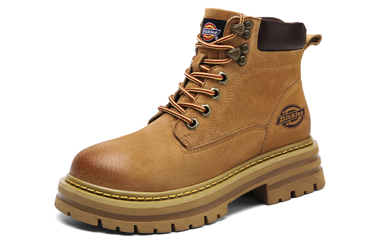 Мужские ботинки Dickies Earth Yellow кожаные высотой 12 см без утепления, коричневый — фото 3