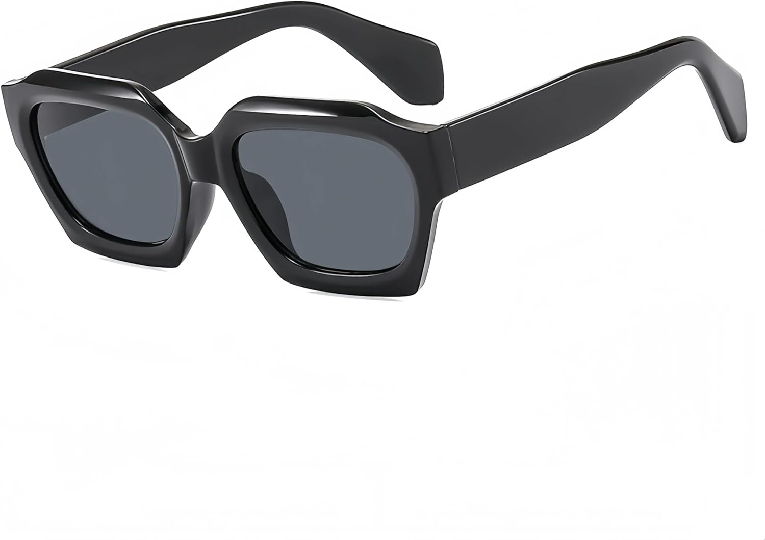 

Модные солнцезащитные очки в крупной квадратной оправе неправильной формы для мужчин и женщин, идеально подходящие для повседневных путешествий, защиты от солнца и ультрафиолетового излучения UATXTAU, Bright Black