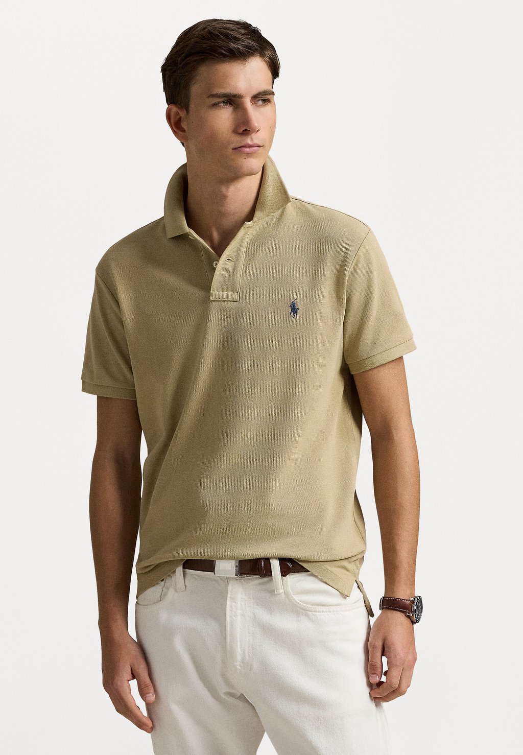 

Рубашка поло CUSTOM SLIM FIT MESH POLO SHIRT Polo Ralph Lauren, бежевый