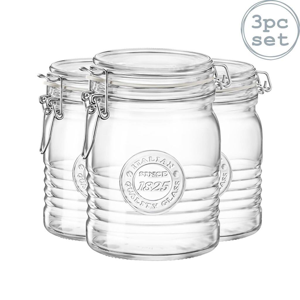 

Bormioli Rocco Officina 1825 стеклянная банка для хранения с герметичной крышкой - 750 мл - 3 шт. в упаковке, белый